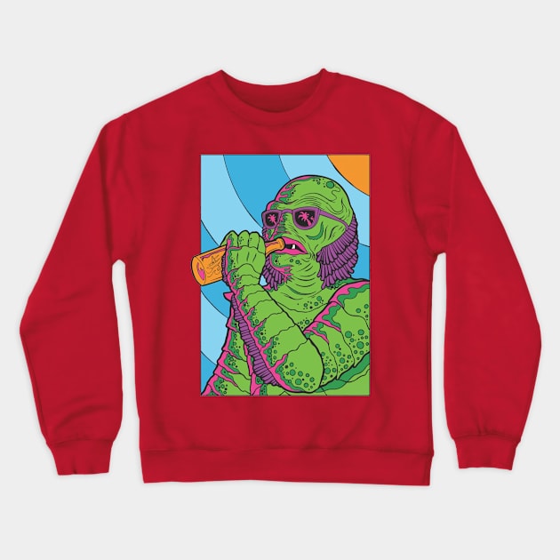 Gill-man Colorfull Art Crewneck Sweatshirt by rorokoto